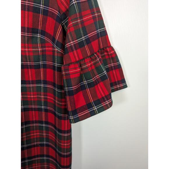 Vineyard Vines Plaid Greenwich Sheath Dress Flutter Sleeve Red Size 6 NWT - Picture 8 of 10